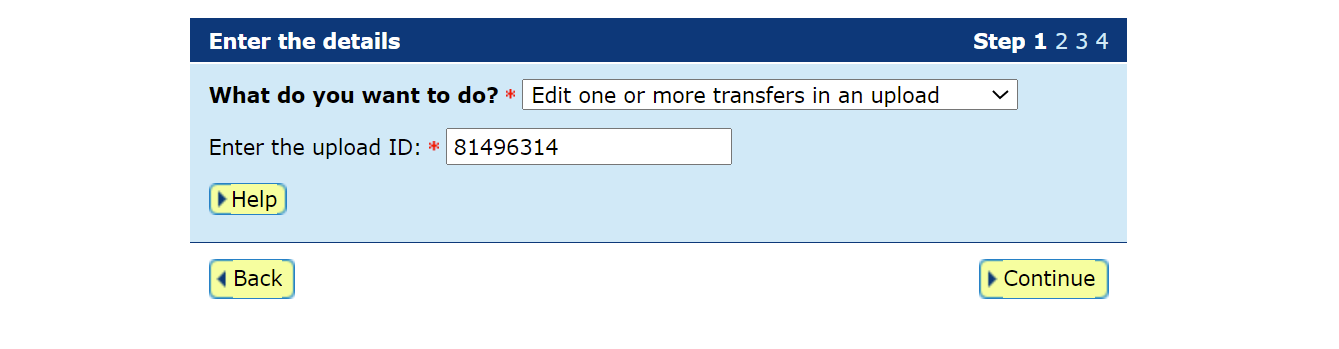 Screenshot of NLIS database showing how to enter details