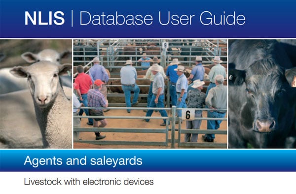 Cover of the NLIS user guide for agents and saleyards