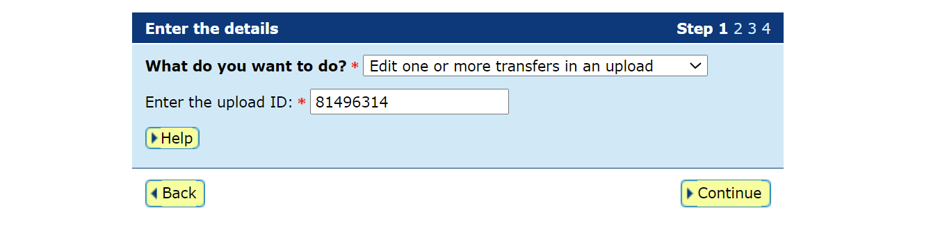 Screenshot of NLIS database showing how to enter the details