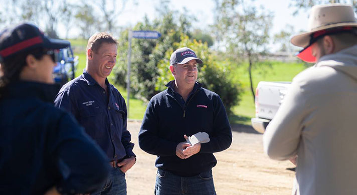 Kerwee Feedlot Operations General Manager George Lubbe with Kerwee Feedlot Managing Director Lachie Hart