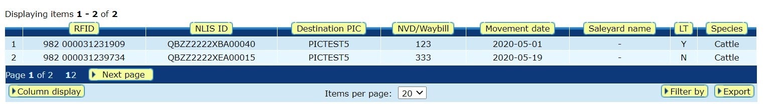 4.	View the report details on the screen and if needed, click ‘export’ to download an excel file of the report details. 