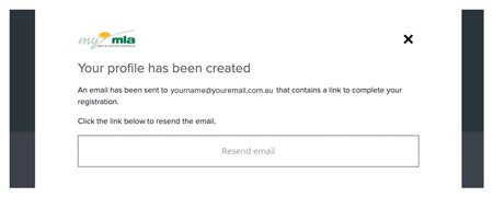 Receive an on-screen confirmation that your myMLA profile has been created