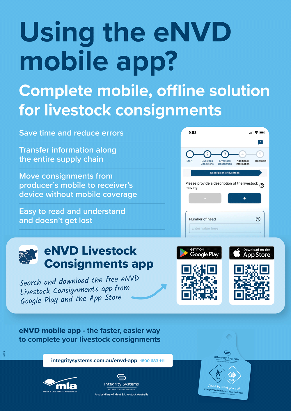Using the eNVD mobile app - Corflute poster